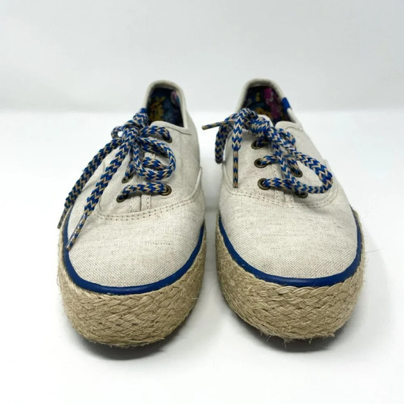 Keds Triple Liberty Espadrille Platform  Shoes Sneakers Cream Canvas Sz 6.5 - Picture 4 of 8